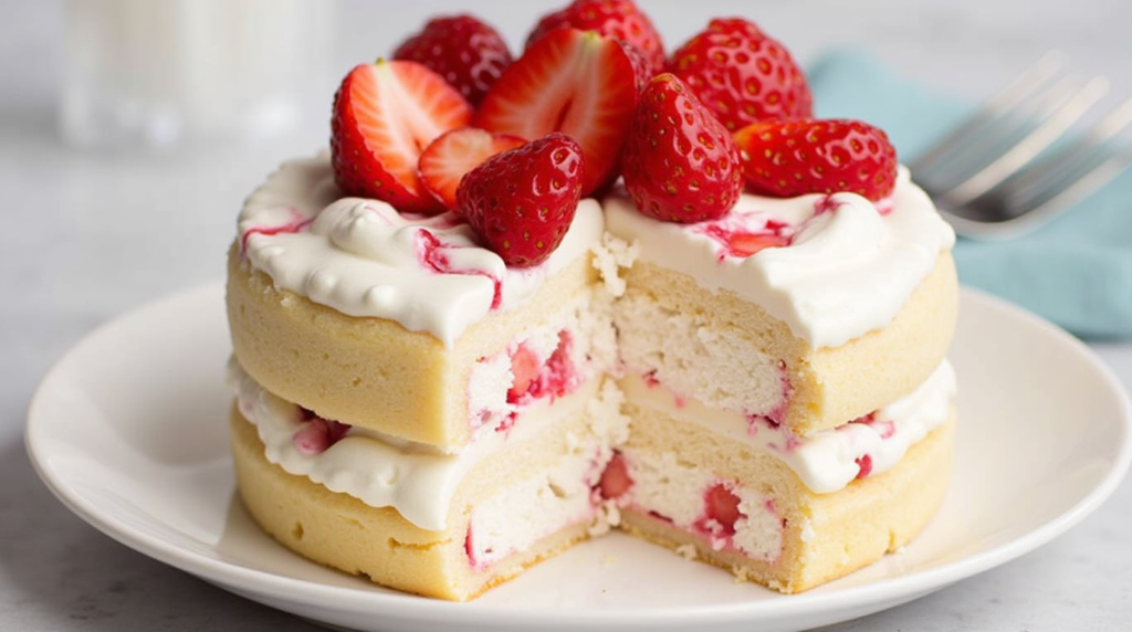 Ice Cream Cake with Strawberries