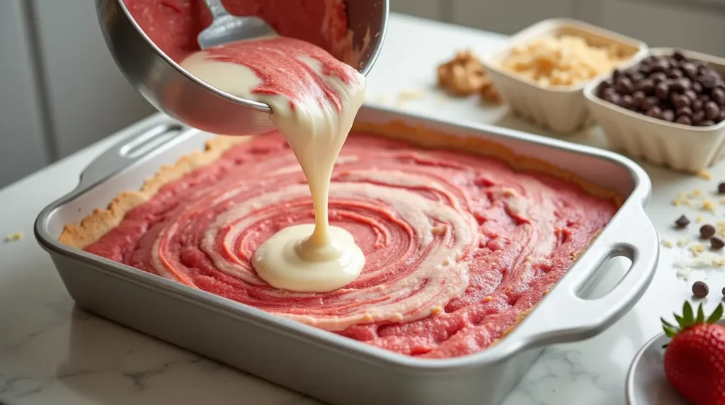 Strawberry Earthquake Cake